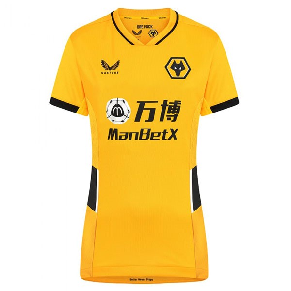 Camiseta Wolves Primera equipo Mujer 2021-22 Amarillo